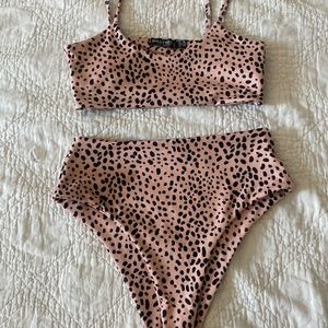Nasty Gal Animal Print Swimsuit